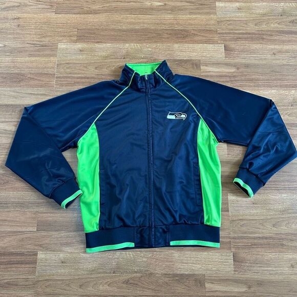 NFL  Seattle Seahawks Zip Up Jacket Blue and Green| Women Size Large - Picture 9 of 16